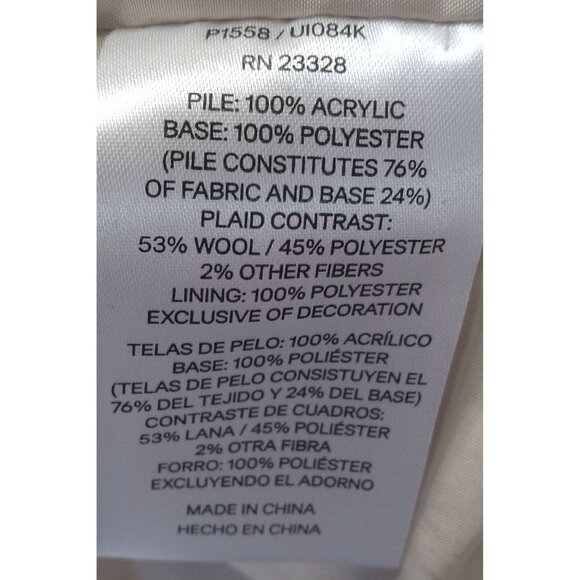 Pendleton Sherpa Outer Full Zip Jacket With Plaid Accents Ladies Size Small - Picture 5 of 10